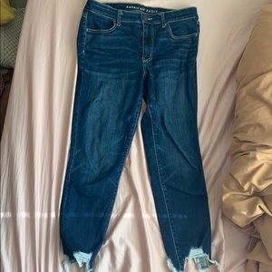 American Eagle Skinny Jeans with distressed bottom